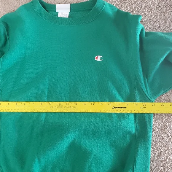 Champion Reverse Weave Green Men's Sweater Size Small Crewneck - Picture 7 of 11